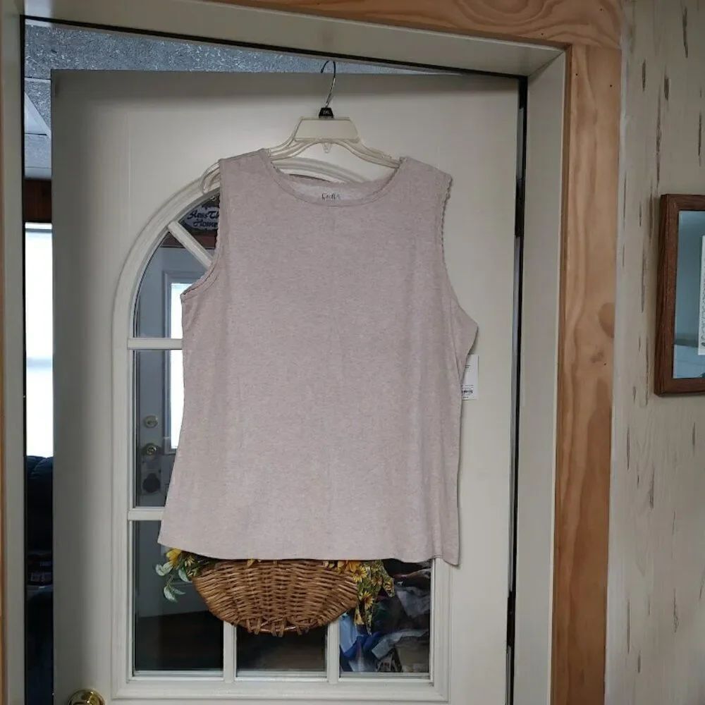 New Croft & Barrow Light Beige Tank Top Size Women's XXL